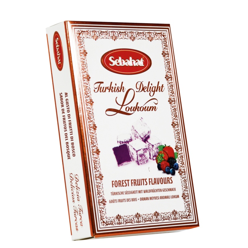 Forest Fruits Flavour Loukoum Turkish Delight Sweets Sebahat 200g